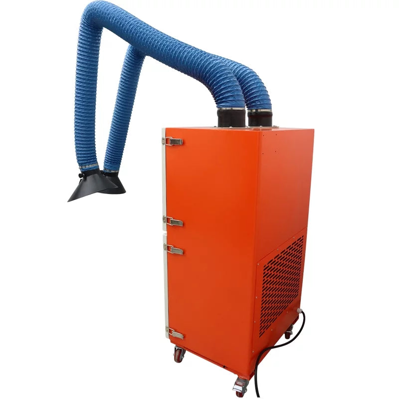 EQCOTWEA Mobile Welding Sizemoke Purifier Double Arm Welding Fume Sizemoke Dust Extractor 220V