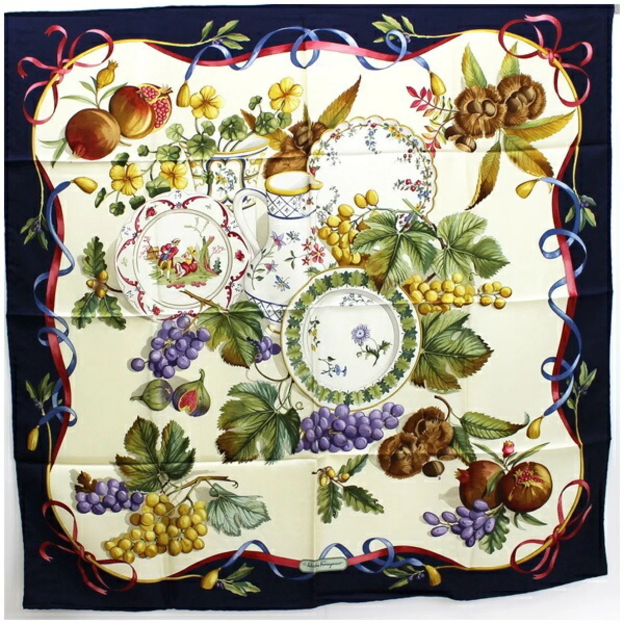 Pre-Owned Sizealvatore Ferragamo silk scarf muffler ladies' large size (Like New)