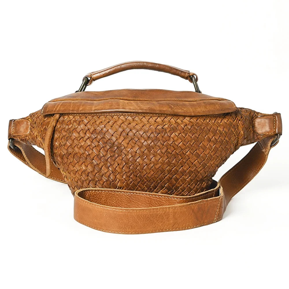 NM Never Mind Nmbgm148A Fanny Pack Vintage Handmade Genuine Cowhide Leather Women Bag Western Handbag Purse