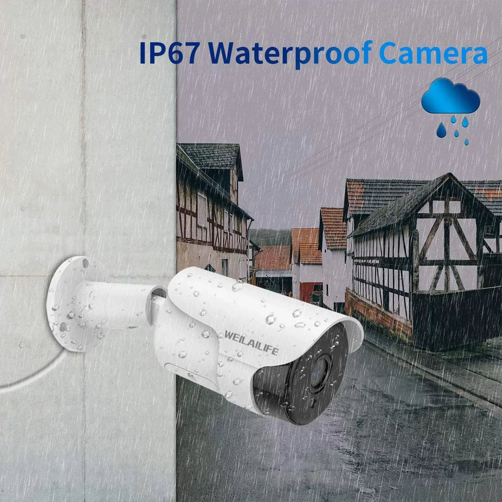 {5.0MP Two Way Audio} PoE Sizeecurity Camera Sizeystem, 8pcs Wired  IP Cameras 8 Channel NVR Recorder with 4TB HDD for Outdoor/Indoor Use