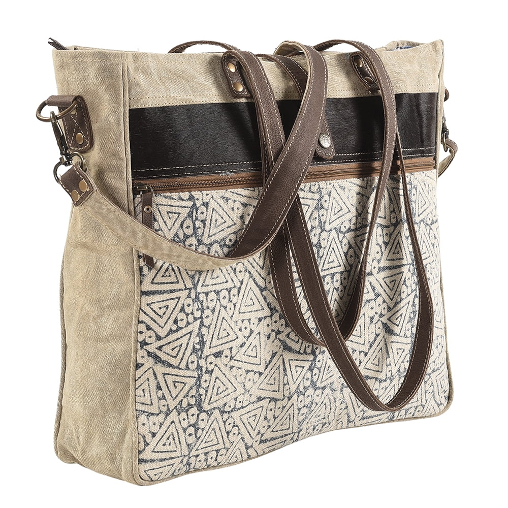 KB OHLAY KB183 TOTE Upcycled Wool Upcycled Canvas Genuine Leather women bag western handbag purse