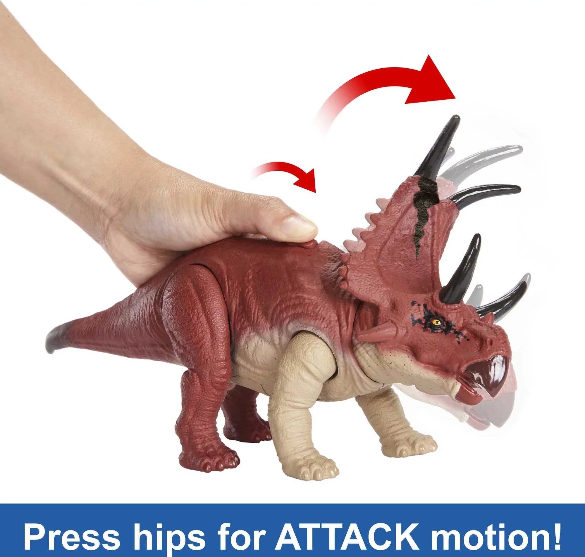 Jurassic World Dominion Wild Roar Diabloceratops Dinosaur Action Figure Toy, Sizeound & Motion