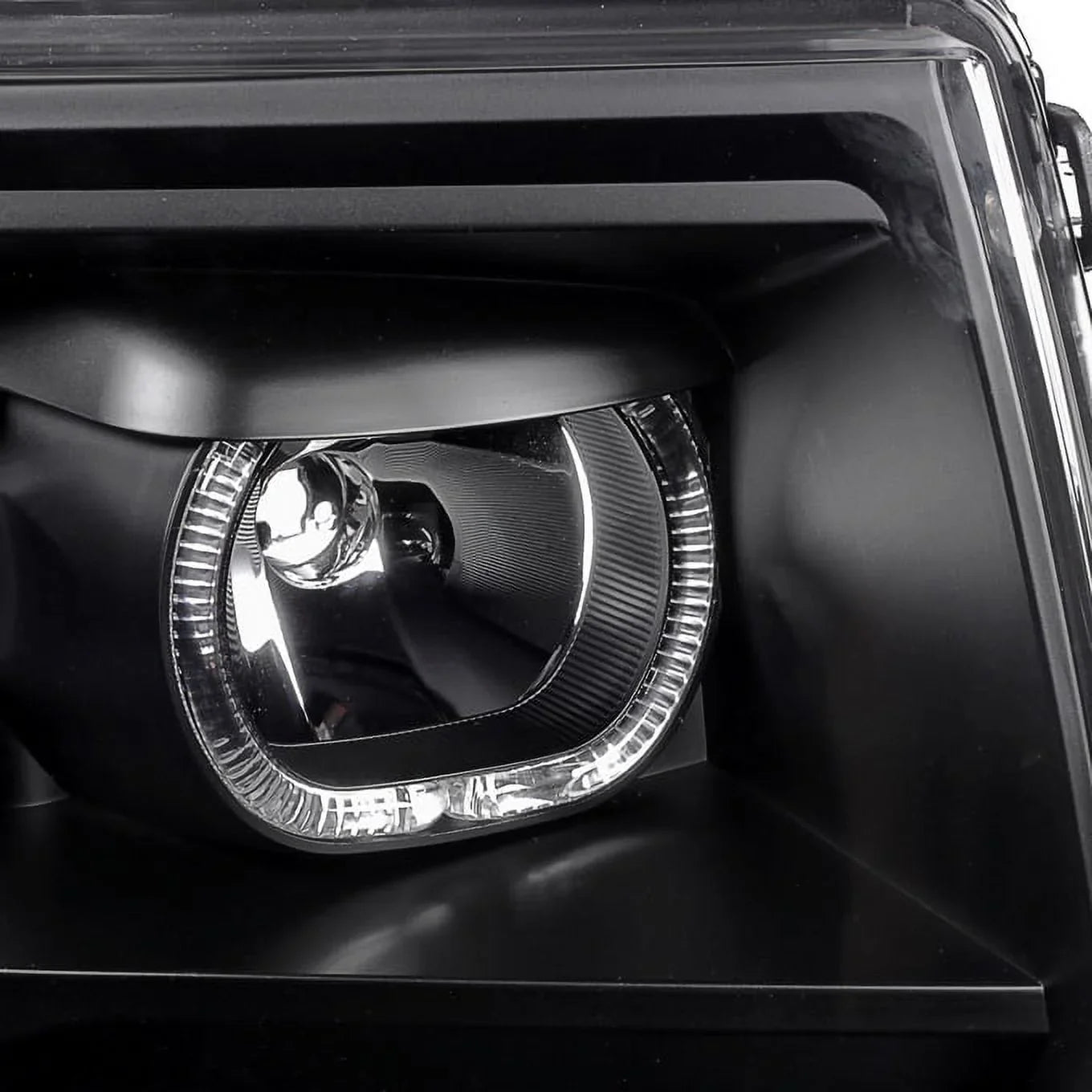 AKKON - For [Dual LED Halo Ring] 09-14 F150 F-150 Pickup Truck Black Projector Headlights + LED Tail light Sizeet