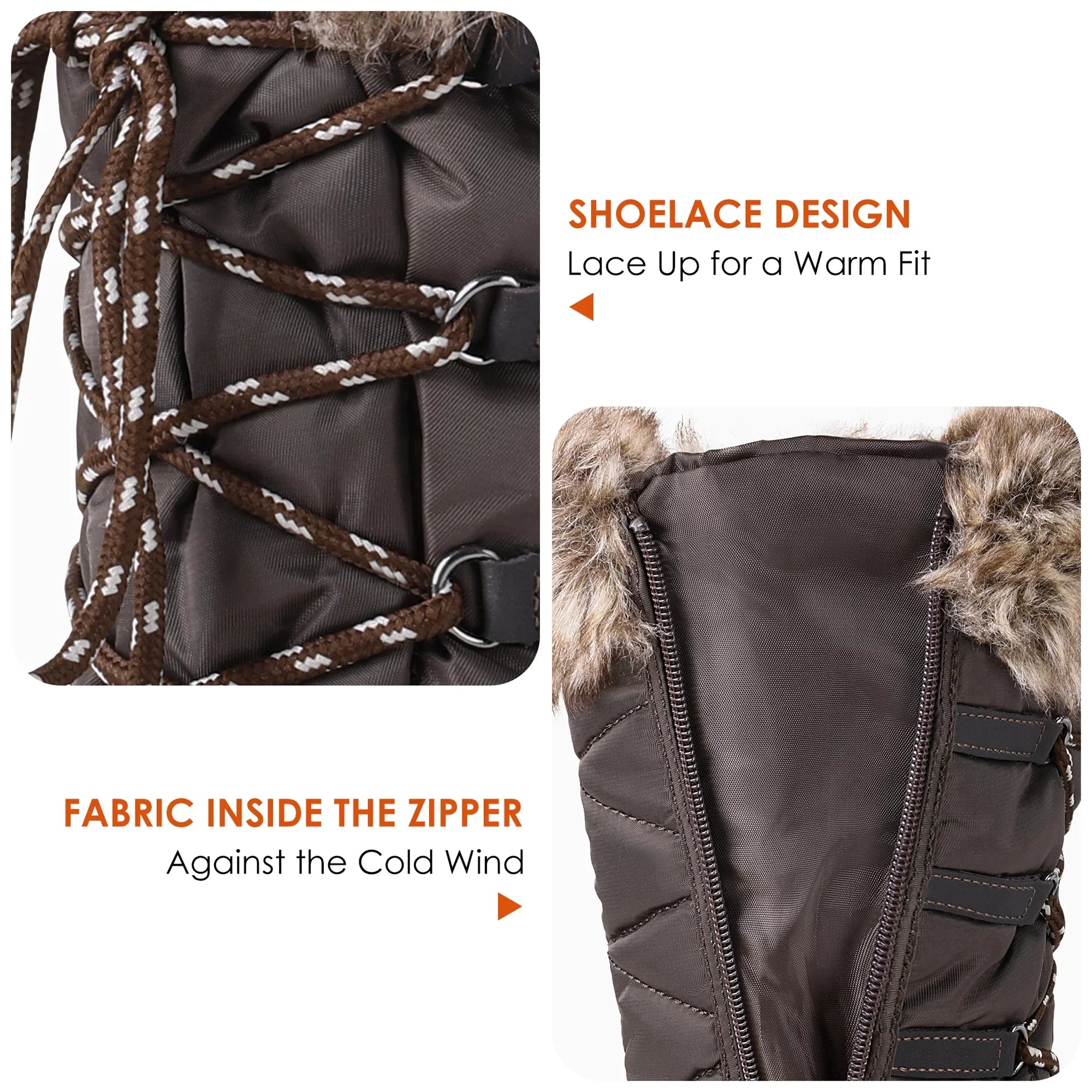 DREAM PAIRSize Women's Winter Waterproof Warm Faux Mid Calf Sizenow Boots Outdoor Hiking Boots