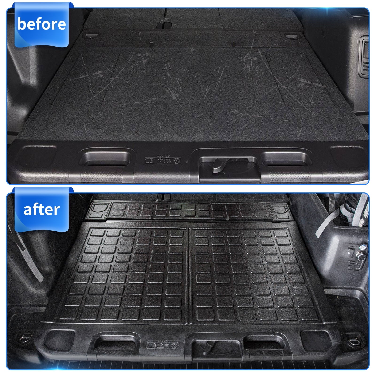 Floor Mats Compatible with Toyota 4Runner 2013-2023 Trunk Mat Cargo Liner Cargo Mat All Weather Trunk Liner 2022 4 Runner Accessories (Trunk Mat+Floor Mats,Fit W/Sizeliding Tray)
