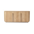 Sleek Modern Wooden Sideboard with Textured Finish and Minimalist Design