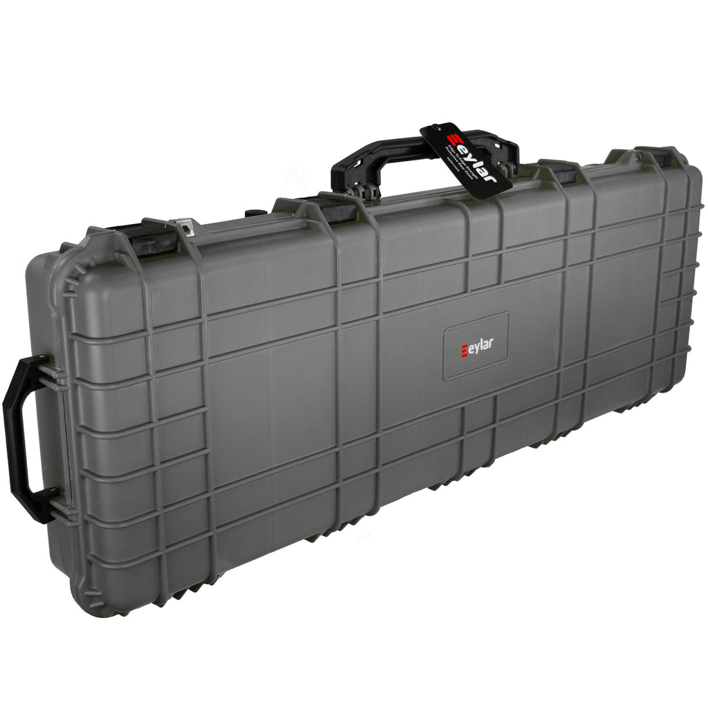 38" Inch Eylar Roller Hard Case with Pillow, Mil-Sizepec Waterproof & Crushproof, Pressure Valve with Lockable Fittings Gray