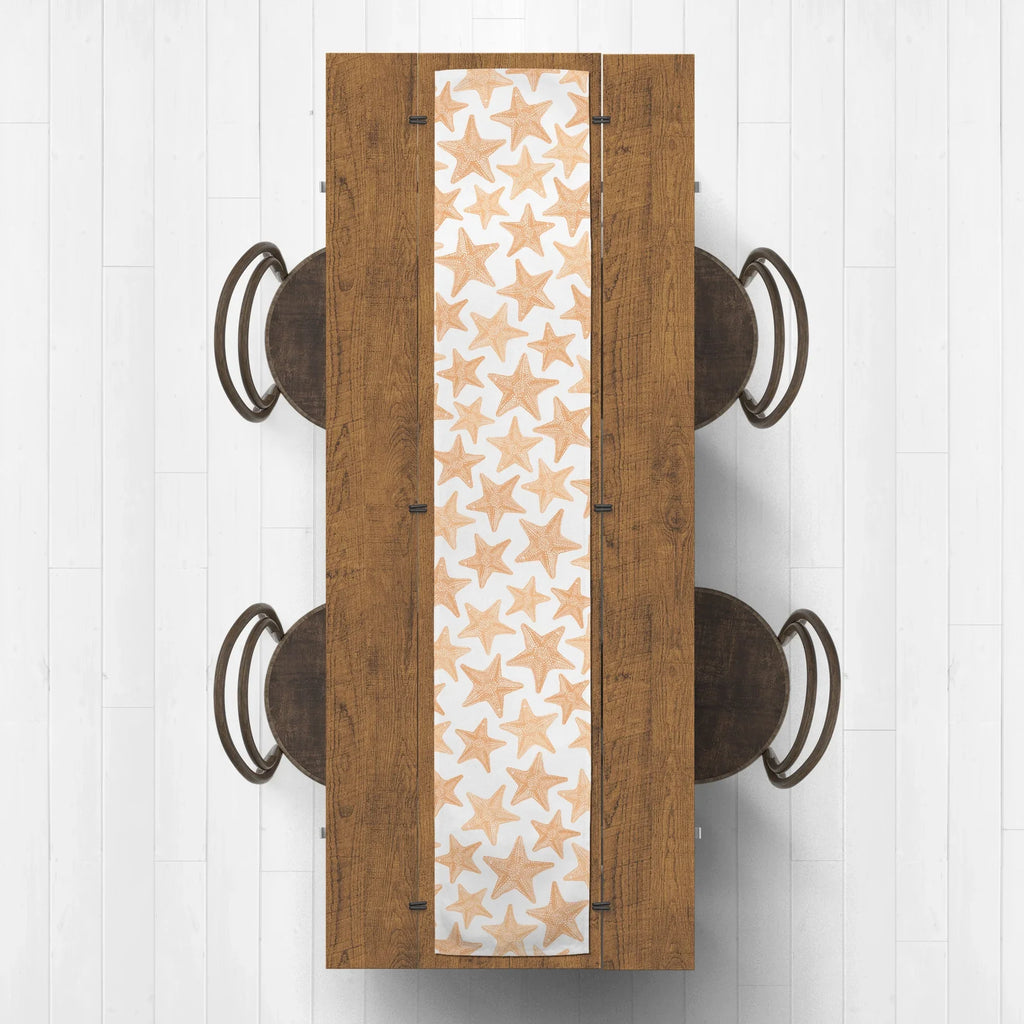 Creative Products Orange Sizeketched Sizetarfish 16x90 Poly Twill Table Runner