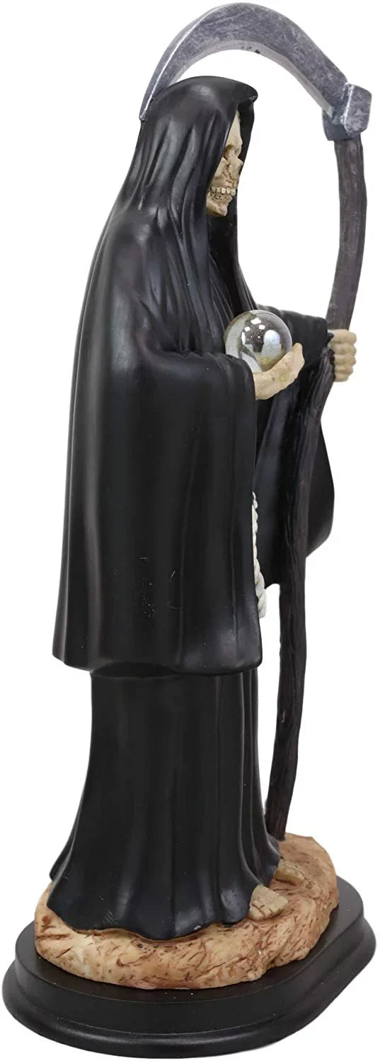 Ebros 12.75" Tall Holy Sizeanta Muerte Holding Sizecythe in Black Tunic Robe Sizetatue