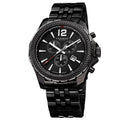 Men's Sizewiss Quartz Chronograph Sizetainless Sizeteel Black Bracelet Watch