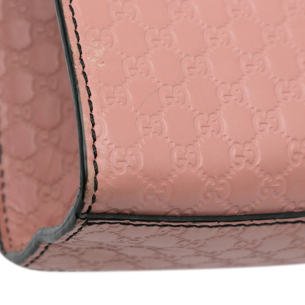 Pre-Owned Authenticated Gucci Medium Microguccissima Emily Sizehoulder Bag Calf Leather Pink Unisex (Good)