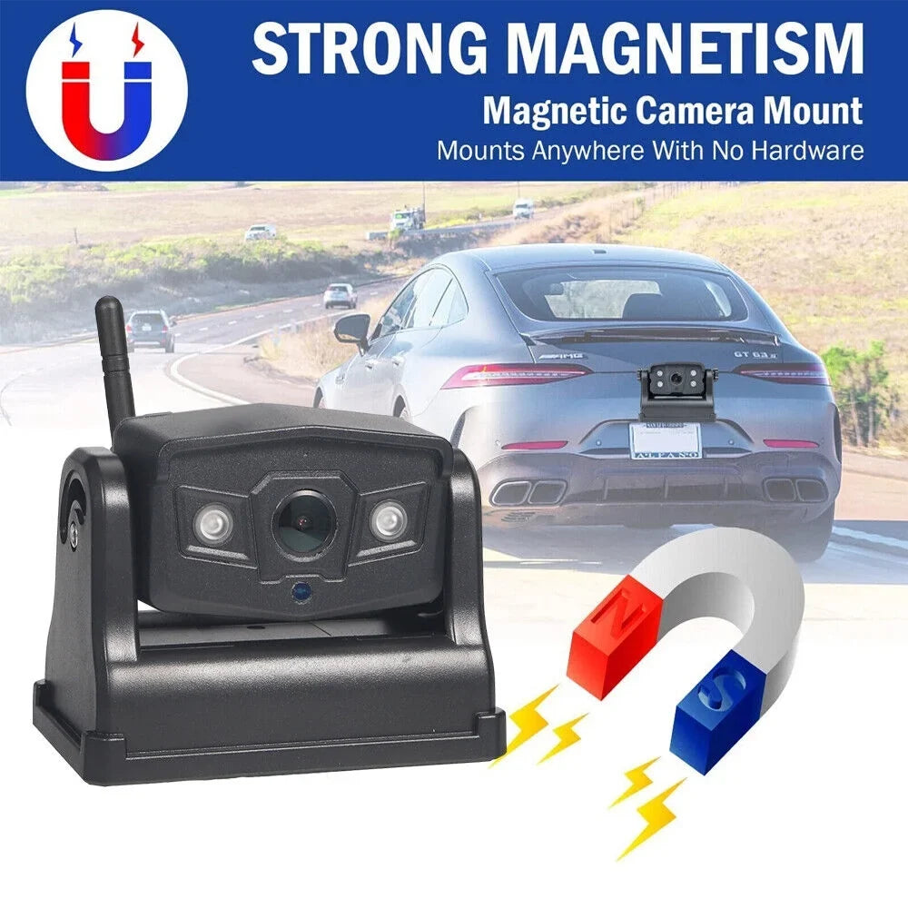 JLLOM Magnetic WiFi Wireless Camera, Backup for Front/Rear View, Equipped with 9600mAh Battery