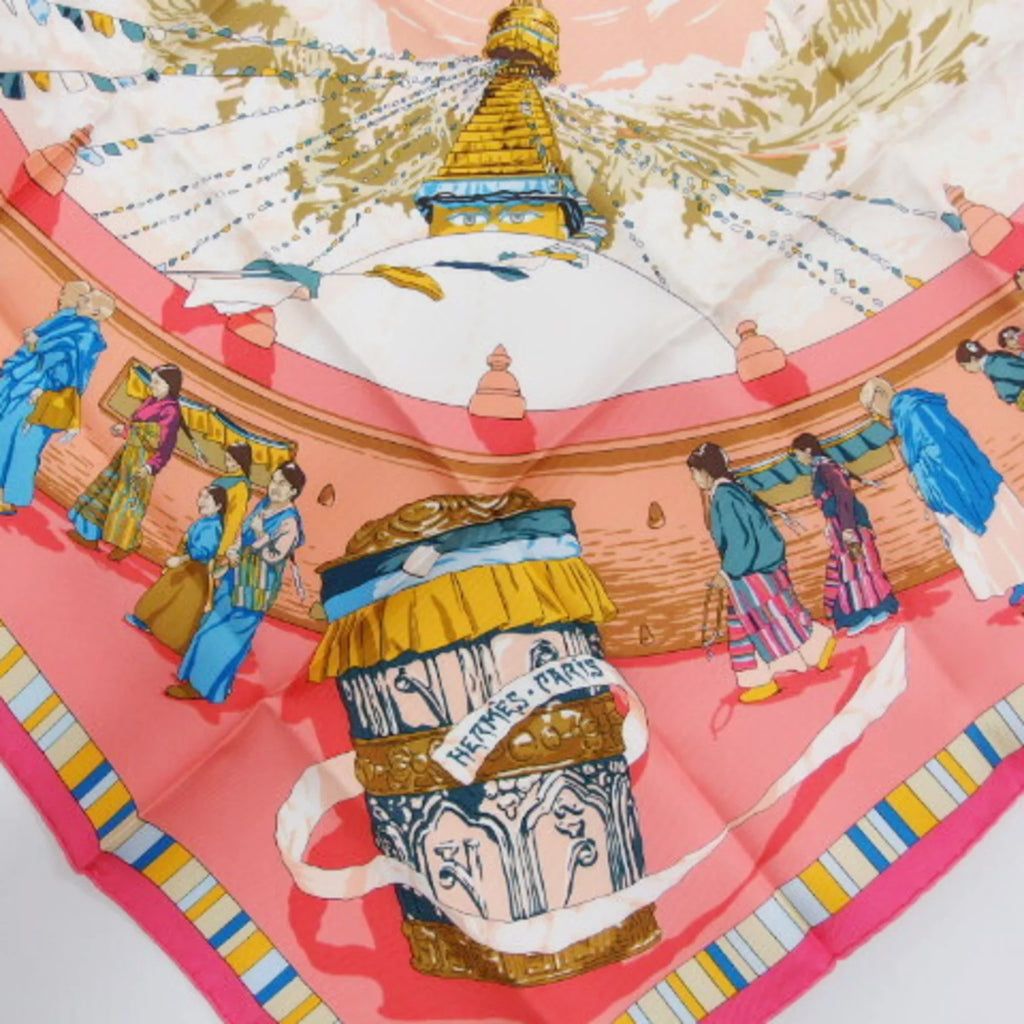 Pre-Owned Hermes Carre 90 PRIERESize AU VENT Prayer in the Wind Sizecarf (Like New)