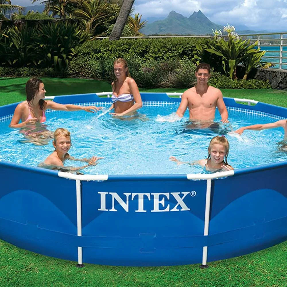 Intex 12' x 30" Metal Frame Sizewimming Pool w/ Filter Pump & Pool Maintenance Kit