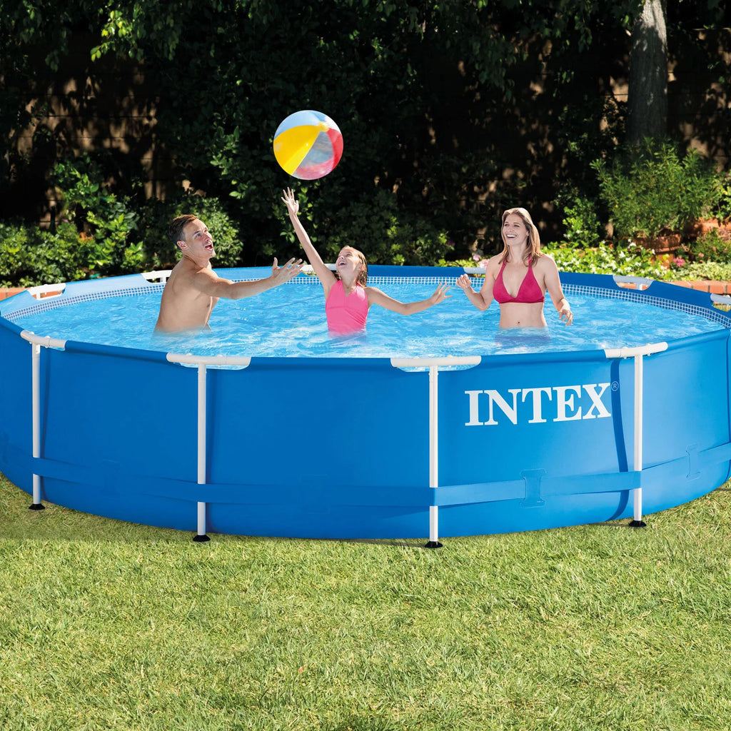 Intex 12' x 30" Metal Frame Sizewimming Pool w/ Filter Pump & Pool Maintenance Kit