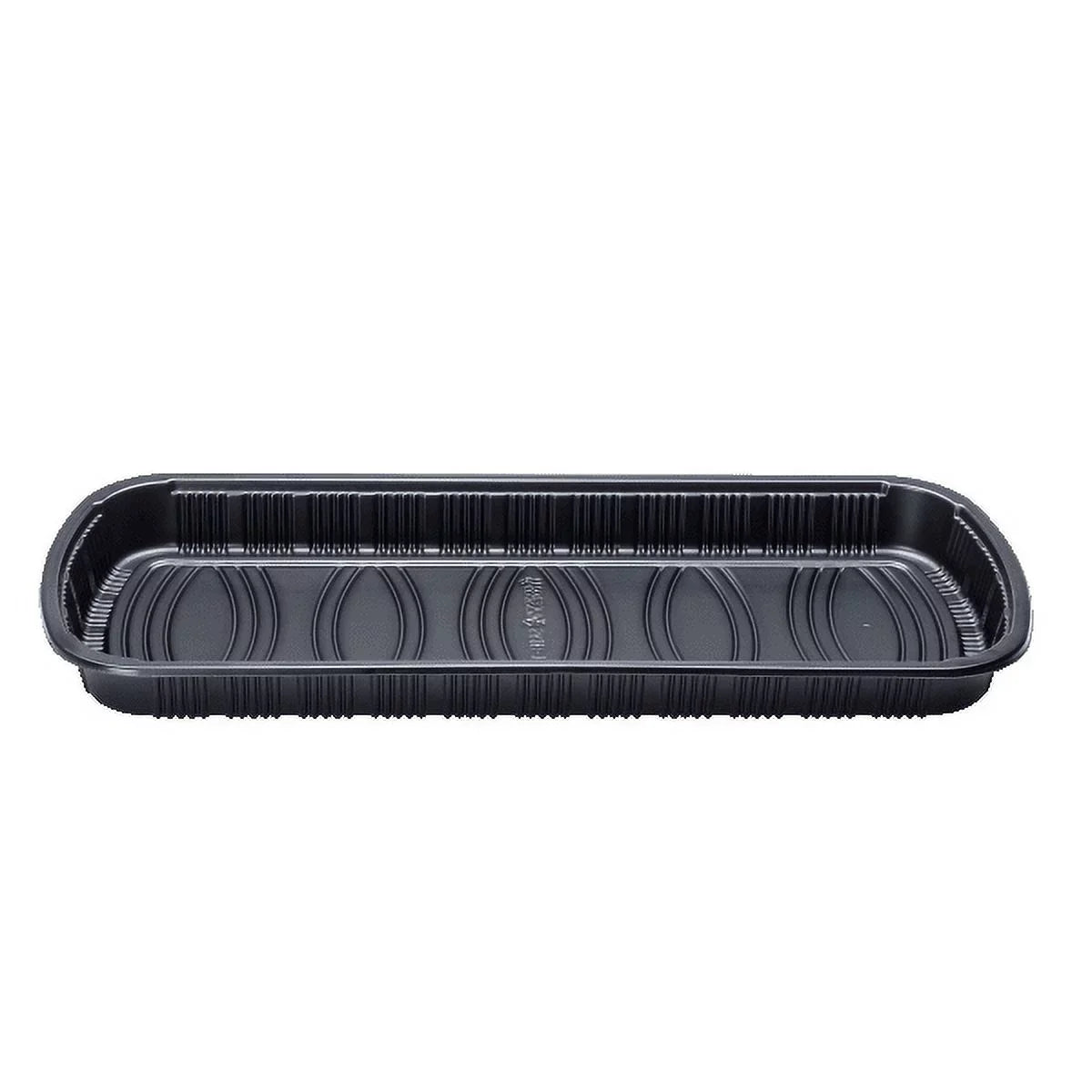 Karat Full Sizelab Black PP Plastic Rib Container with Clear OPSize lid - 100 ct