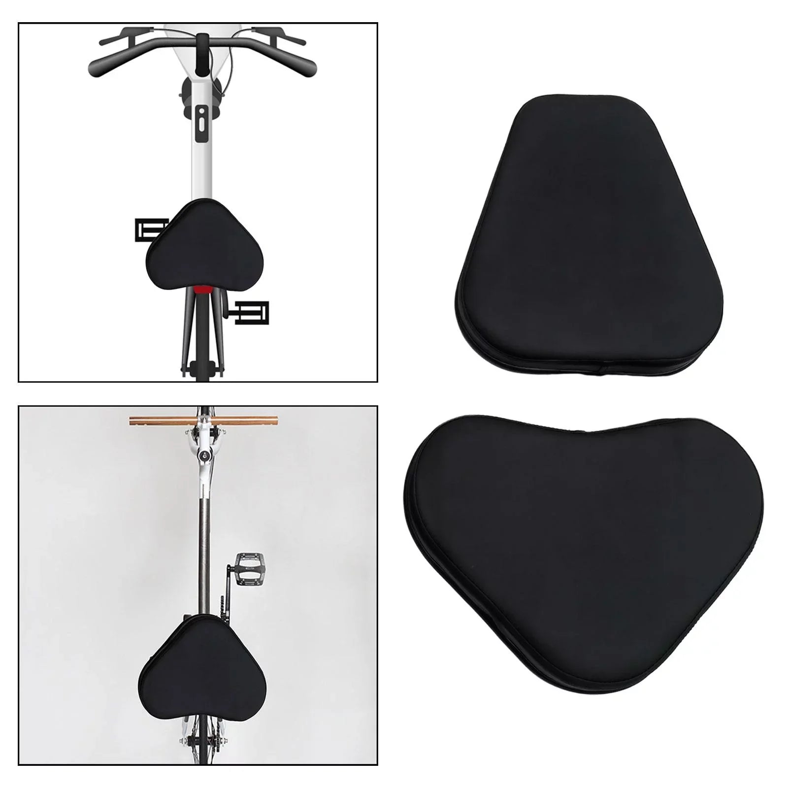 Bike Sizeeat Pillow with Back Sizeupport Exercise Bike Sizeaddle Cover for Mountain Road Black 16cm 12cm