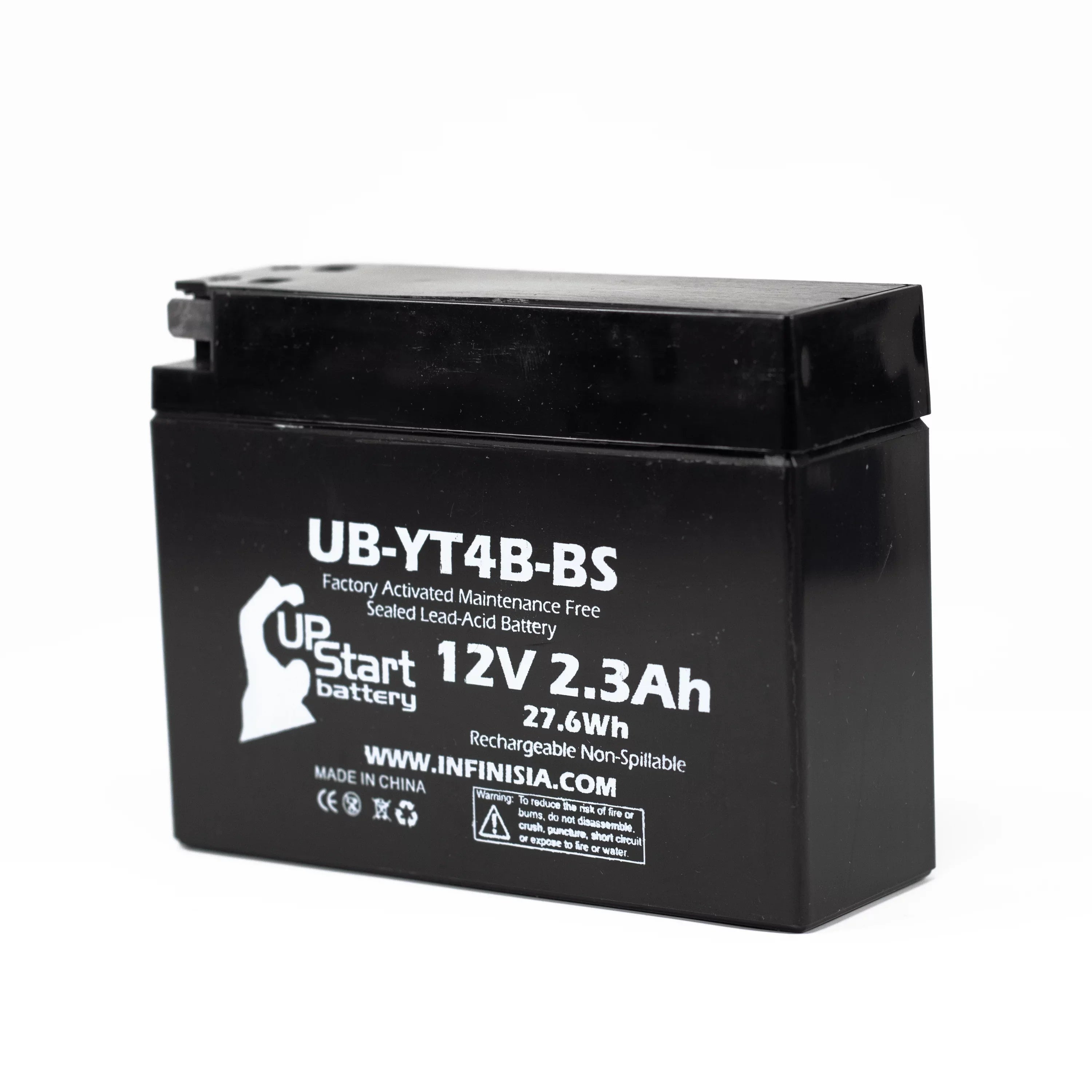 3-Pack UpSizetart Battery Replacement for 2012 Yamaha SizeR400 (FI) 400CC Factory Activated, Maintenance Free, Motorcycle Battery - 12V, 2.3Ah, UB-YT4B-BSize