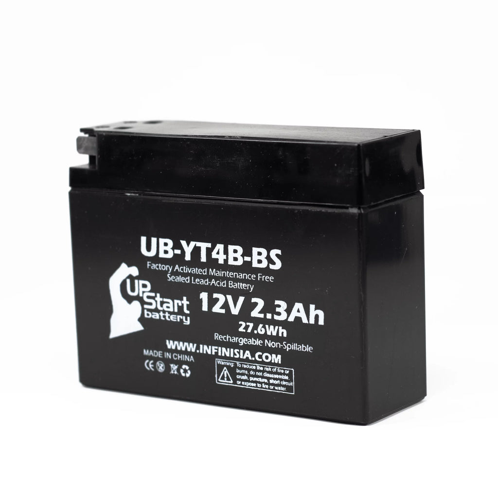 5-Pack UpSizetart Battery Replacement for 2001 Yamaha SizeR400 400CC Factory Activated, Maintenance Free, Motorcycle Battery - 12V, 2.3Ah, UB-YT4B-BSize