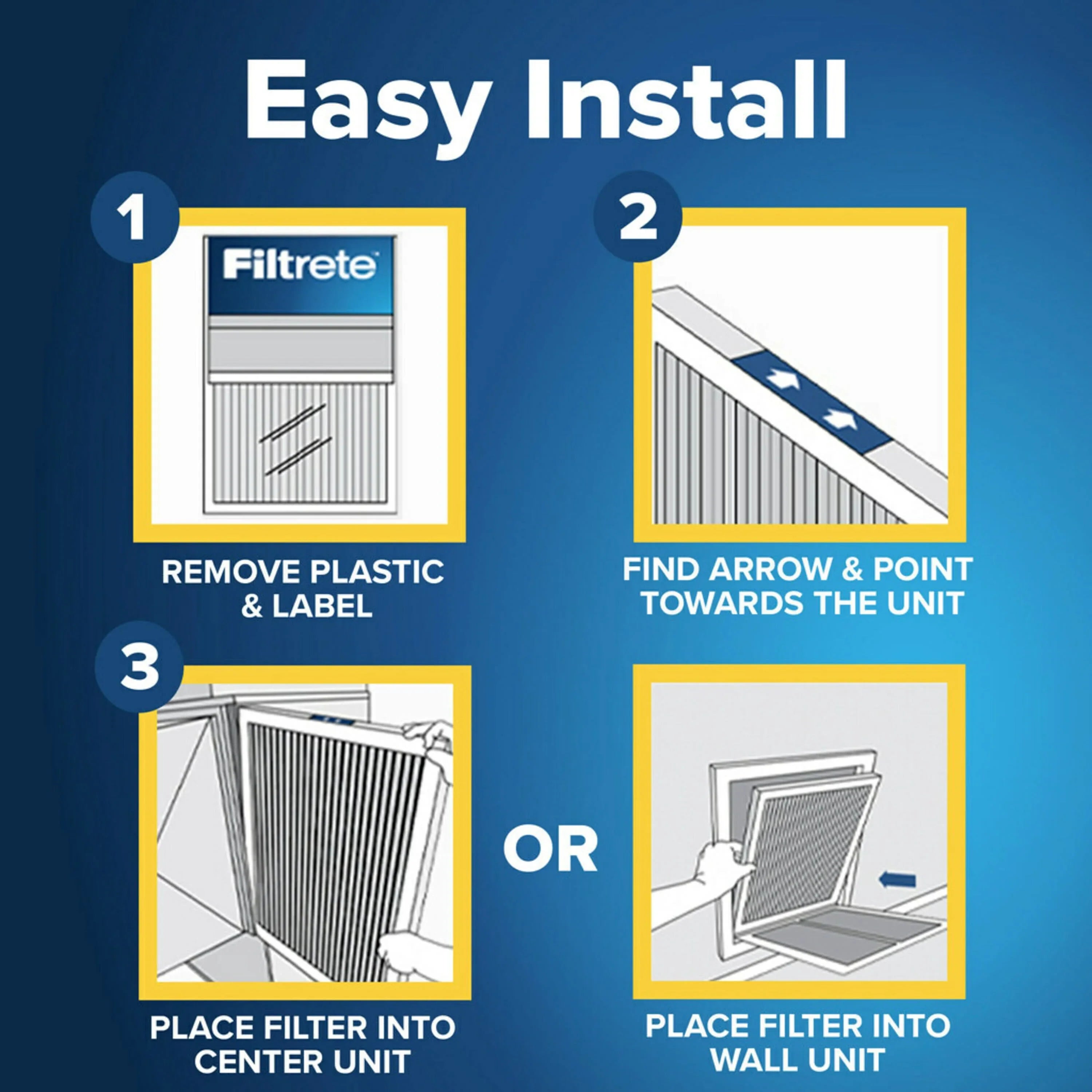 Filtrete 16x16x1 Air Filter, MPR 1200 MERV 11, Allergen Plus Odor Reduction, 4 Filters