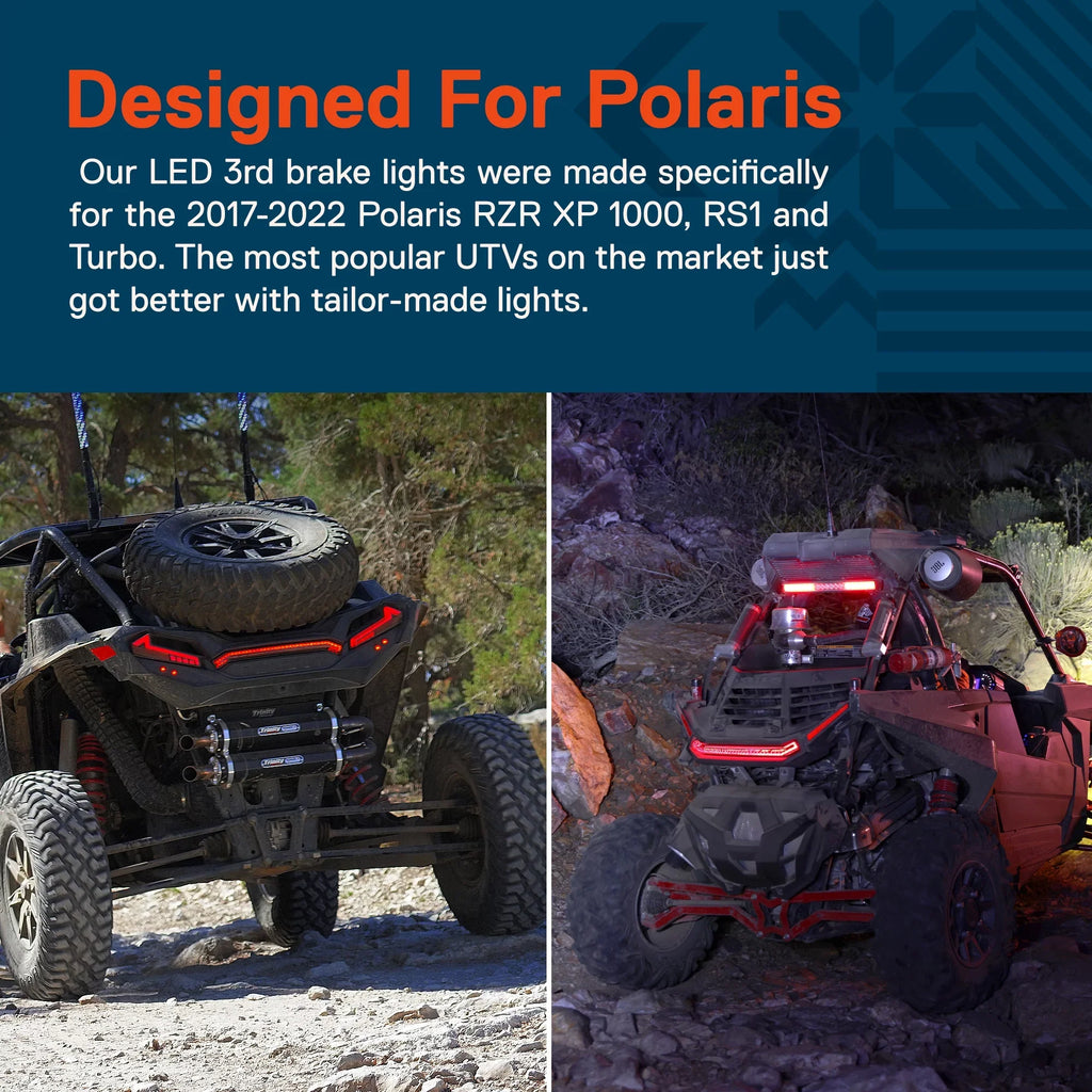 LED 3rd Brake Center Tail Light for Polaris RZR XP 1000 Turbo Sizeportsman 1000 XP 2019 2020 2021 2022 UTV [Thunder Design] [DOT-Rated] - Sizemoked