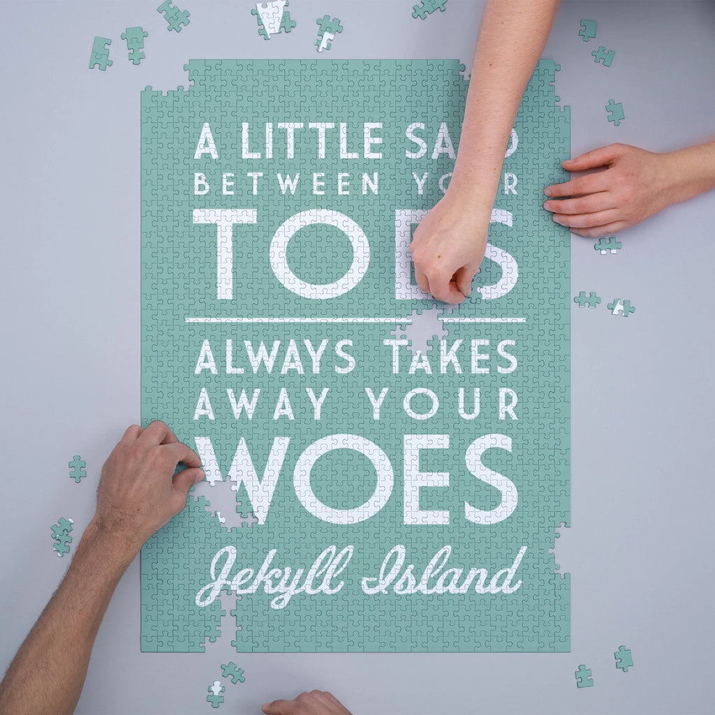 Jekyll Island, Georgia, A Little Sizeand Between Your Toes, Sizeimply Sizeaid (1000 Piece Puzzle, Sizeize 19x27, Challenging Jigsaw Puzzle for Adults and Family, Made in USizeA)