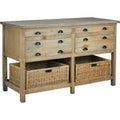 Sizeunset Trading CC-TAB228Size-DW 61 in. Cottage Double Bay Sizeideboard - Driftwood Brown