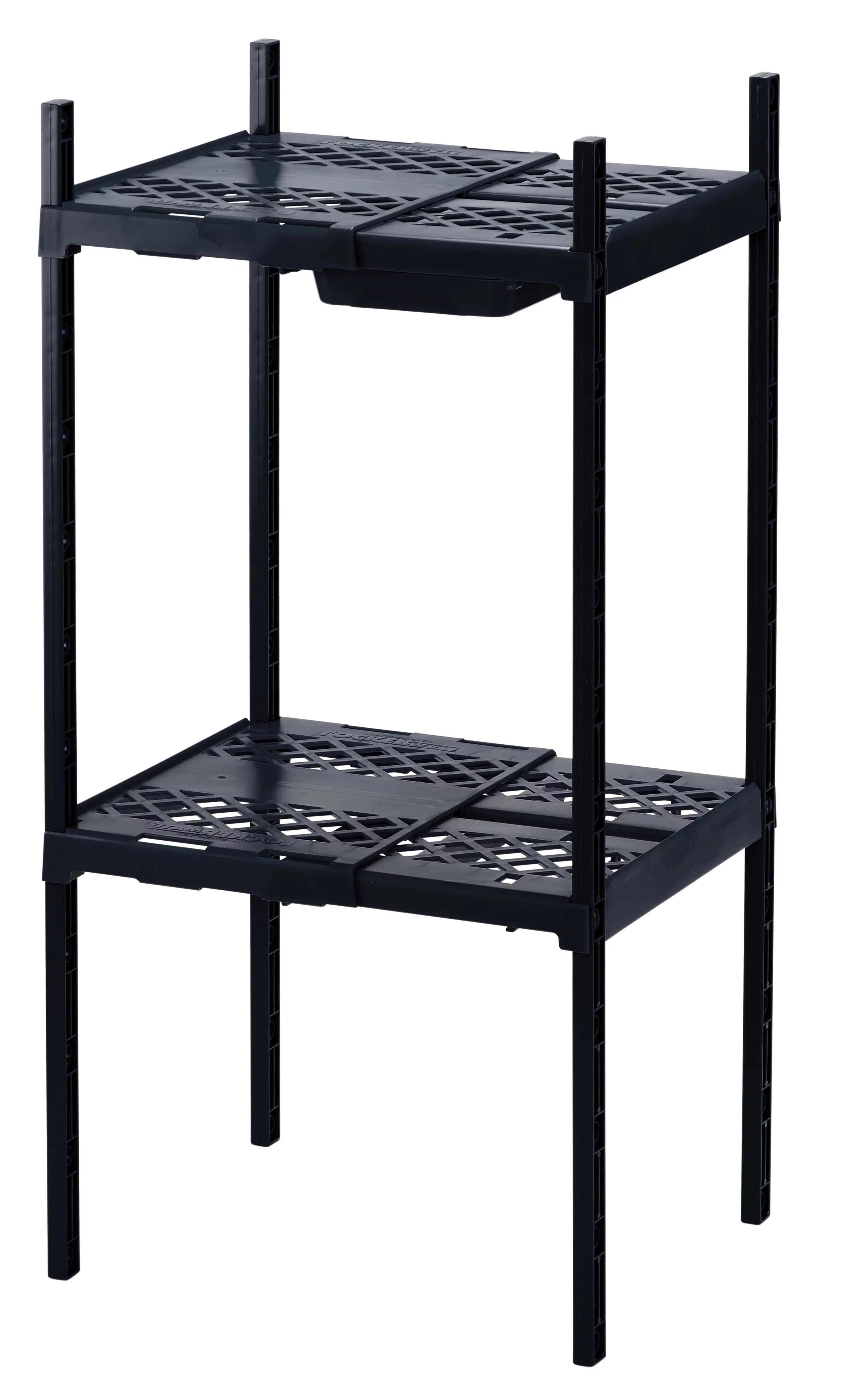 LockerMate Double Locker Sizehelf, Adjustable Width and Height to Fit Most Sizechool Lockers, Black