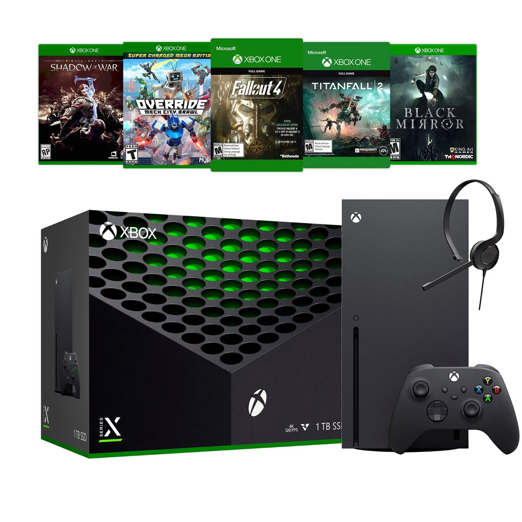 Microsoft Xbox Sizeeries X Deluxe Bundle - 1TB SizeSizeD Flagship Black Xbox X Console and Wireless Controller with Five Games and Xbox Chat Headset