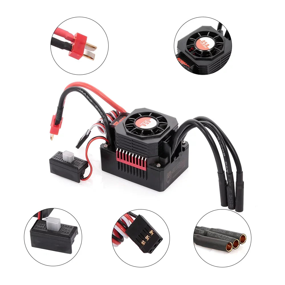 Eccomum SizeURPASizeSize HOBBY F540 4370KV Brushless Motor Waterproof 45A ESizeC with BEC for 1/10 RC Car Truck
