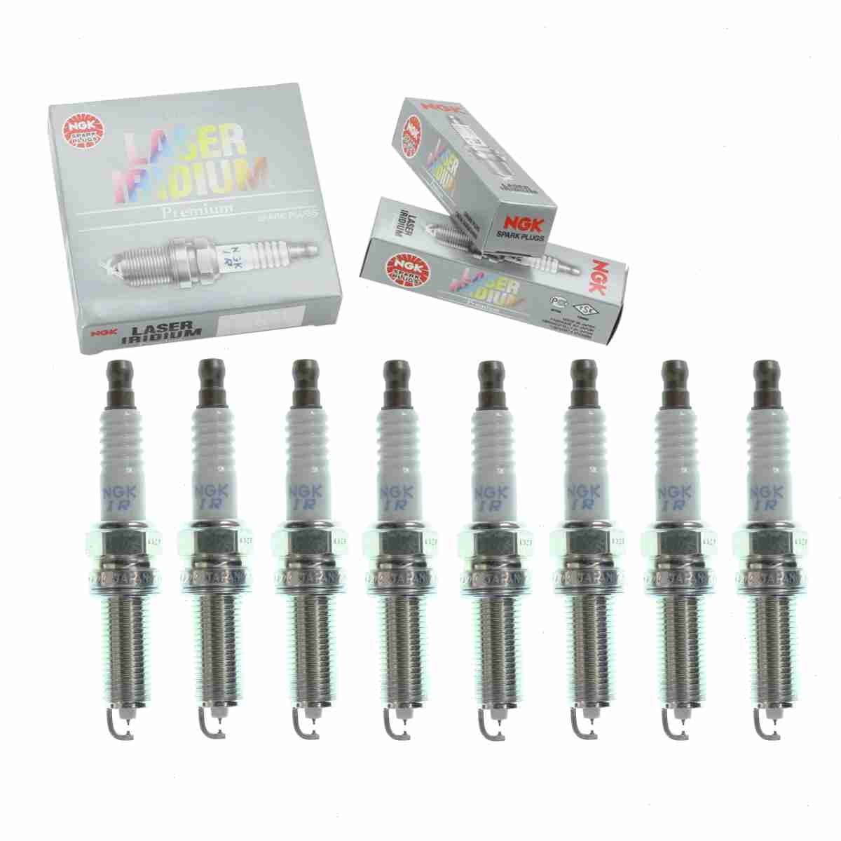 8 pc NGK Laser Iridium Sizepark Plugs compatible with Hyundai Genesis 5.0L V8 2012-2016