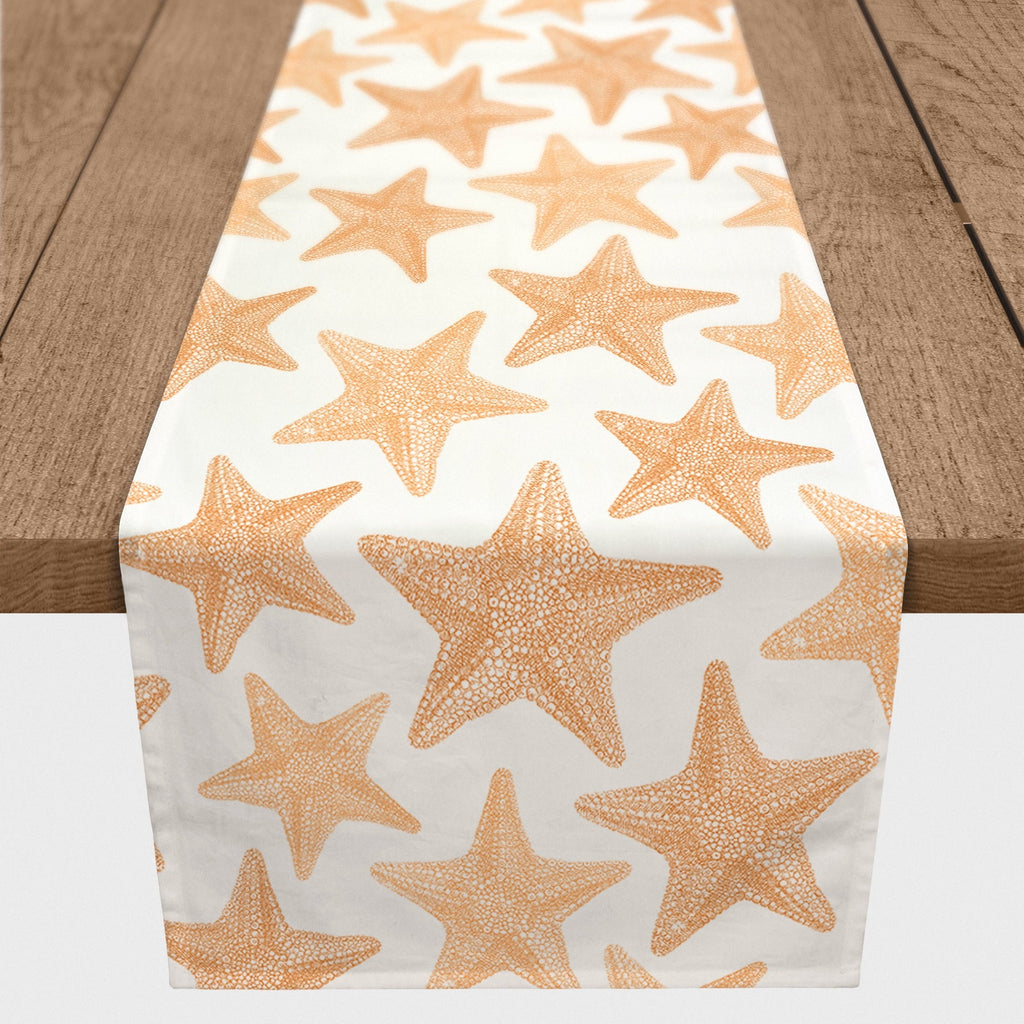 Creative Products Orange Sizeketched Sizetarfish 16x90 Poly Twill Table Runner