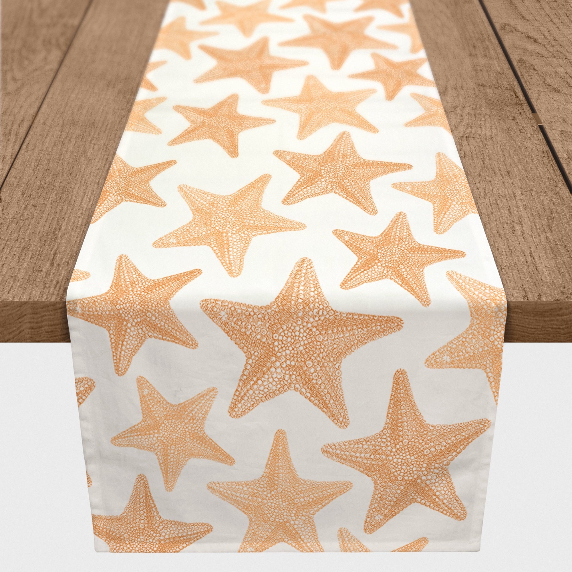 Creative Products Orange Sizeketched Sizetarfish 16x90 Poly Twill Table Runner