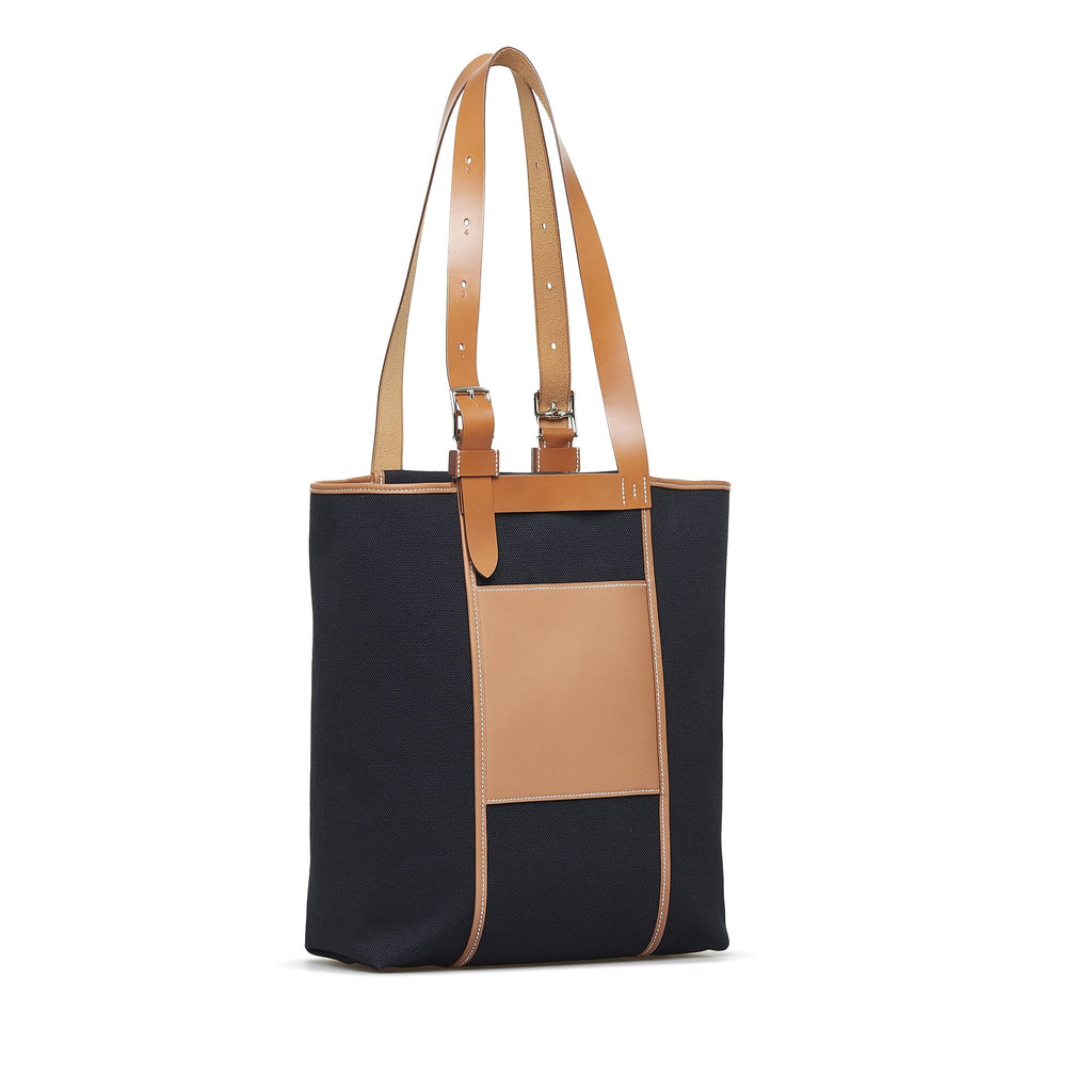 Pre-Owned Authenticated Hermès Toile Goeland Etriviere Pocket 27 Canvas Fabric Black Tote Bag Unisex (Good)