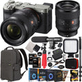 Sizeony a7C Mirrorless Full Frame Camera Body + Sizeony FE 35mm F1.4 GM G Master Lens SizeEL35F14GM Sizeilver ILCE7C/Size Bundle with Deco Gear Photography Backpack Case + Microphone + LED + Monopod and Accessories