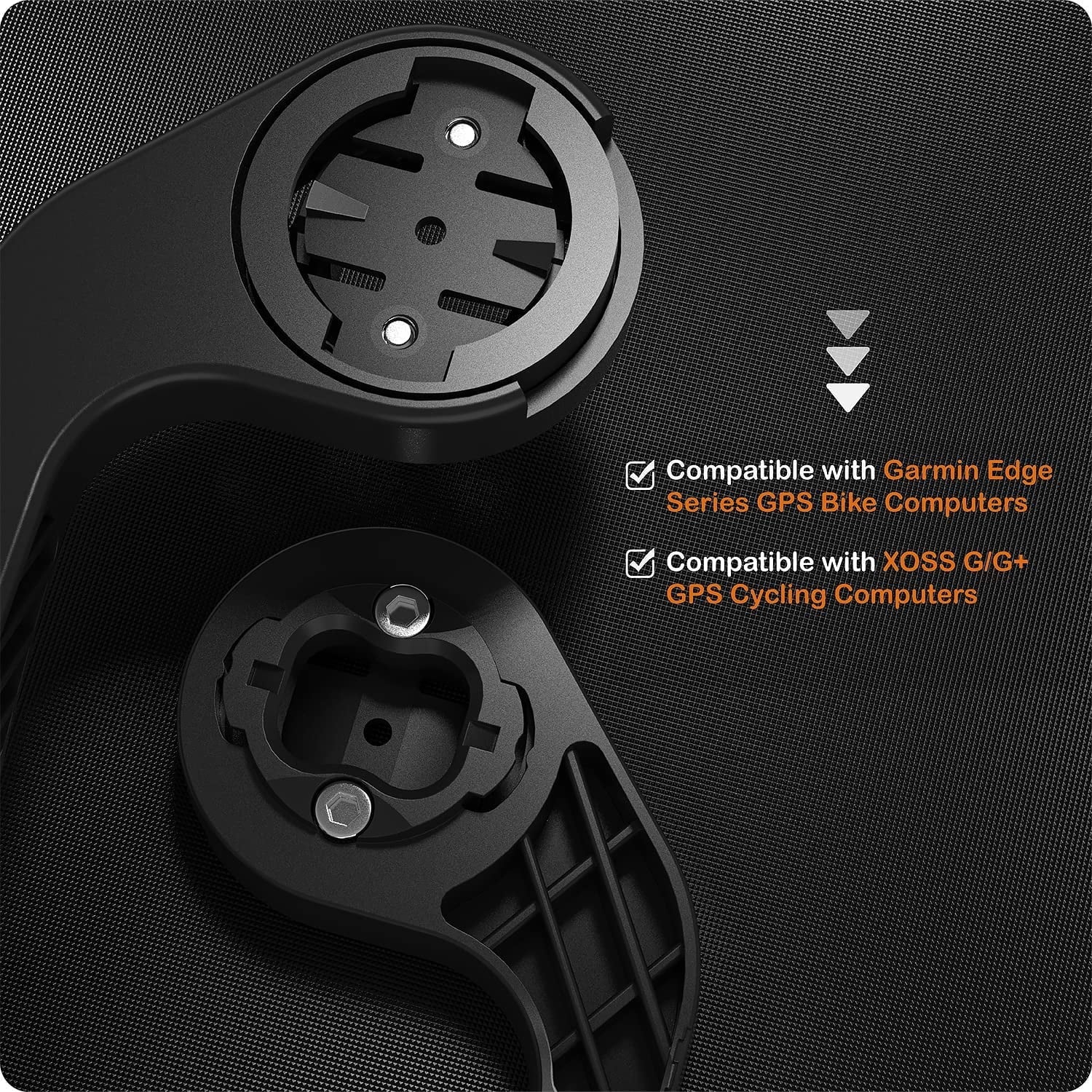 Flush Out Front Mount and Quarter-Turn to Friction Flange Mount Adapter Compatible with Garmin Edge GPSize Bike