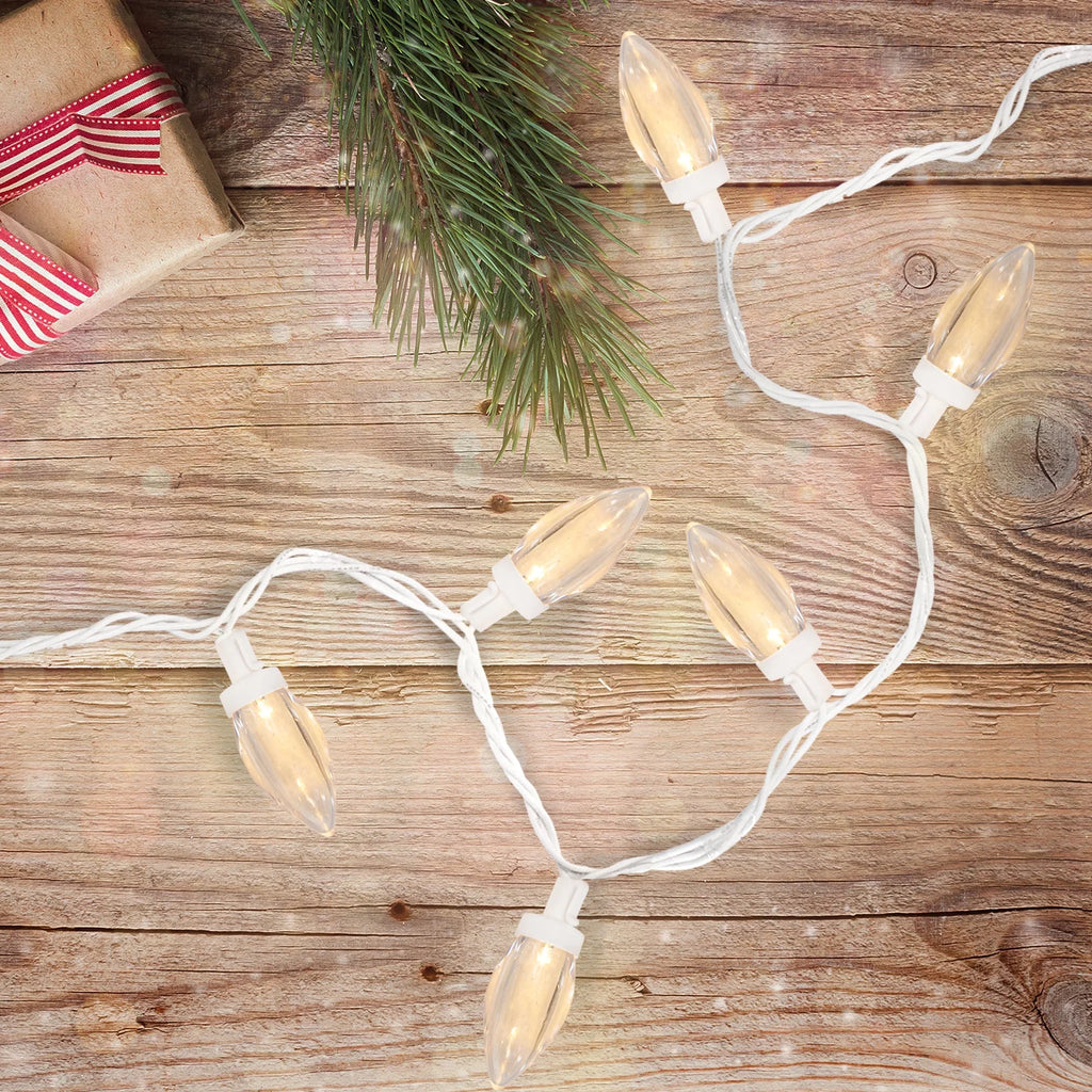 Northlight 100 Warm Ivory LED C9 Commercial Length Christmas Lights - 41 ft Ivory Wire