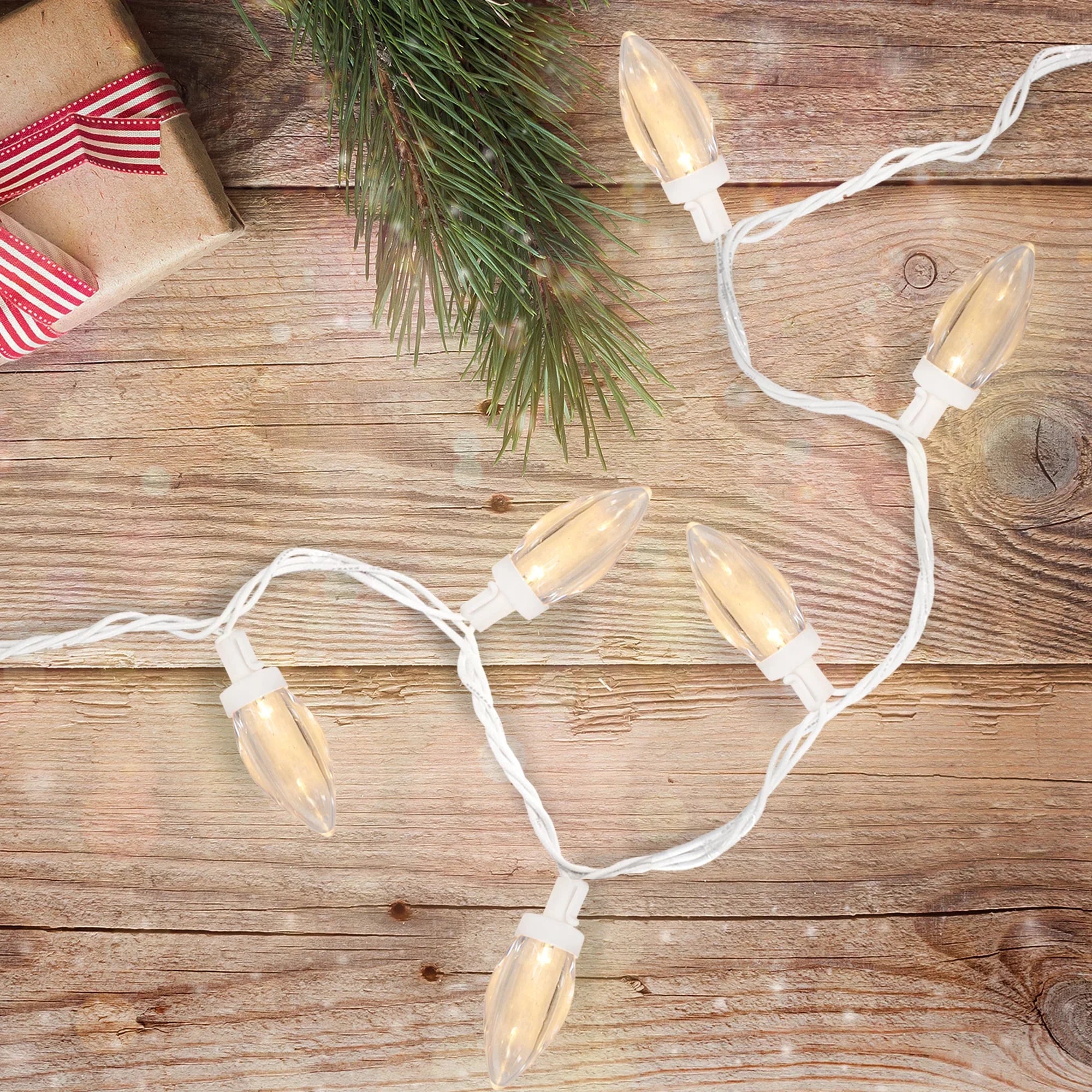Northlight 100 Warm Ivory LED C9 Commercial Length Christmas Lights - 41 ft Ivory Wire