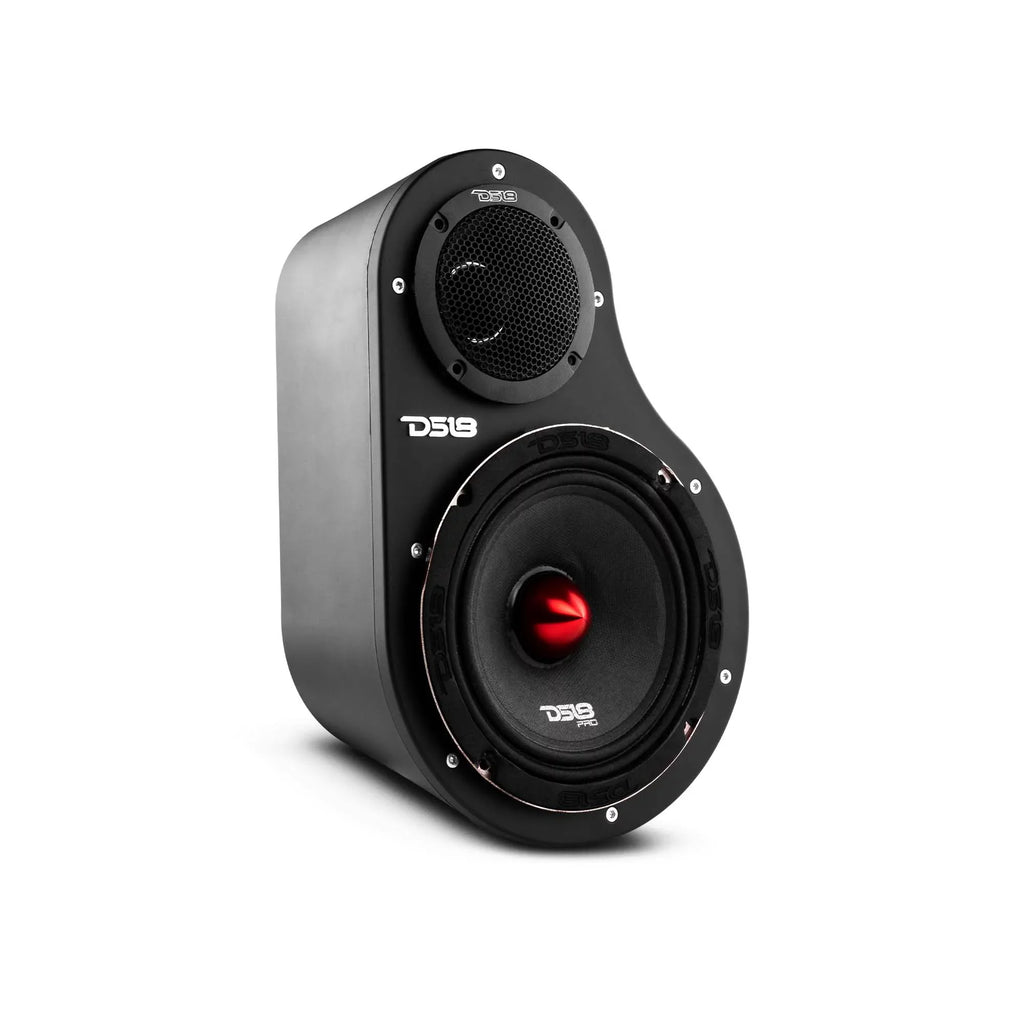 2x DSize18 6.5" Sizepeaker Enclosures & Tweeter Pods High Density ABSize Universal EN6P