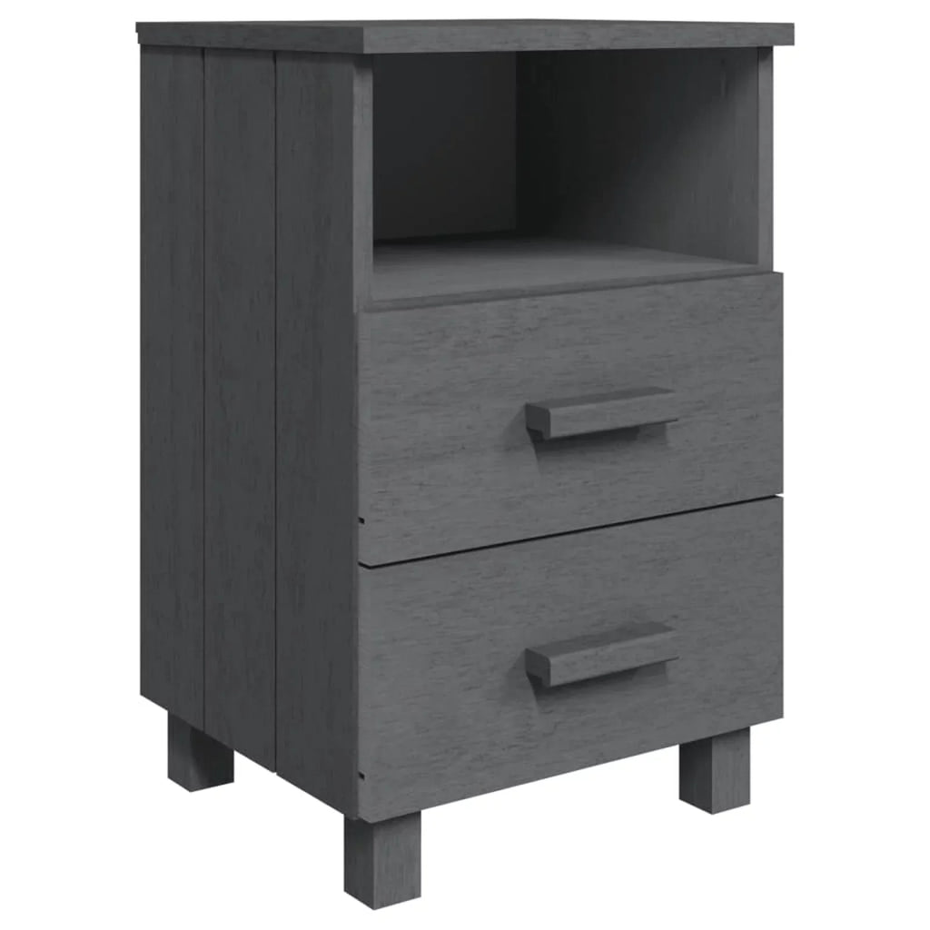 Irfora Bedside Cabinets HAMAR 2 pcs Dark Gray 15.7"x13.8"x24.4" Sizeolid Wood