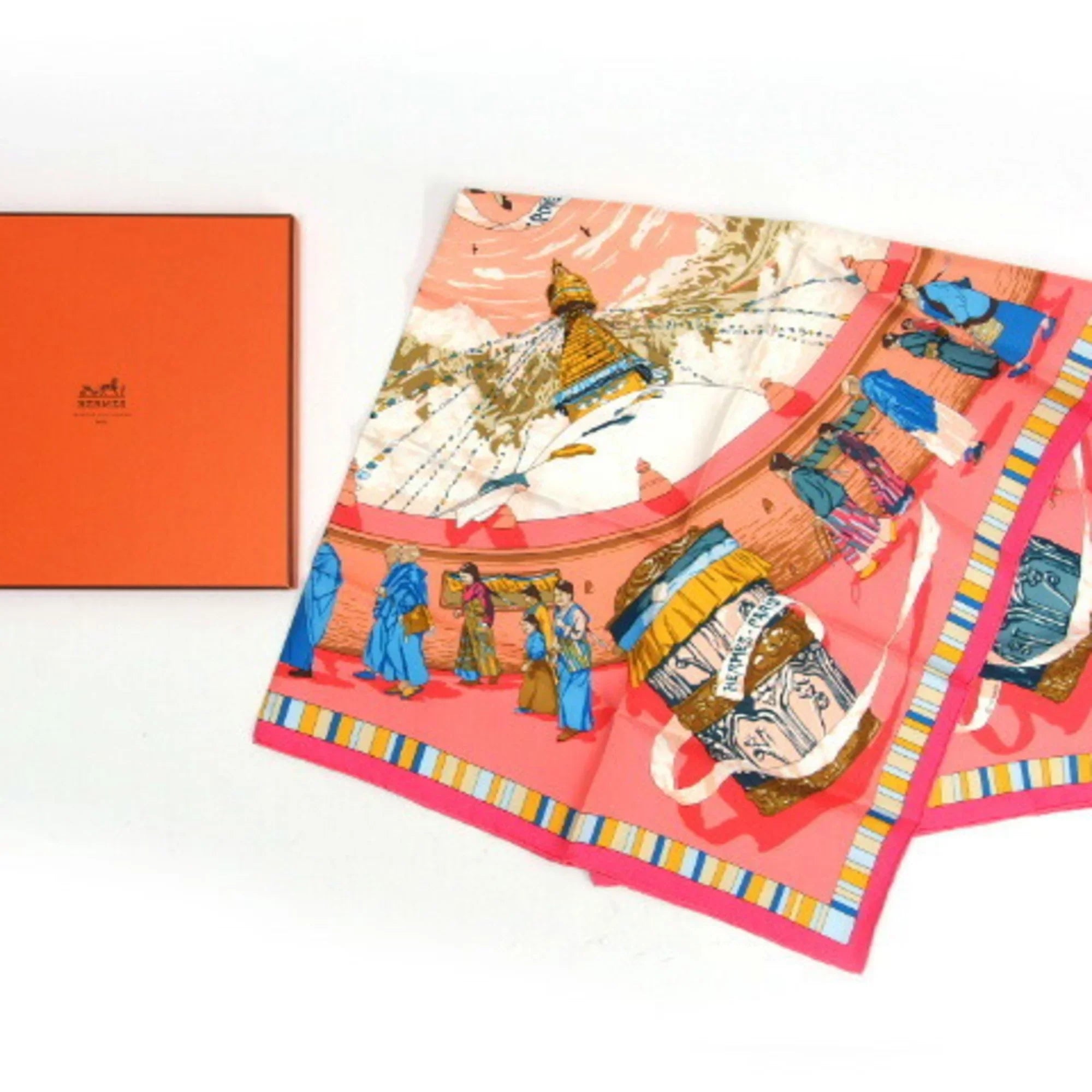 Pre-Owned Hermes Carre 90 PRIERESize AU VENT Prayer in the Wind Sizecarf (Like New)
