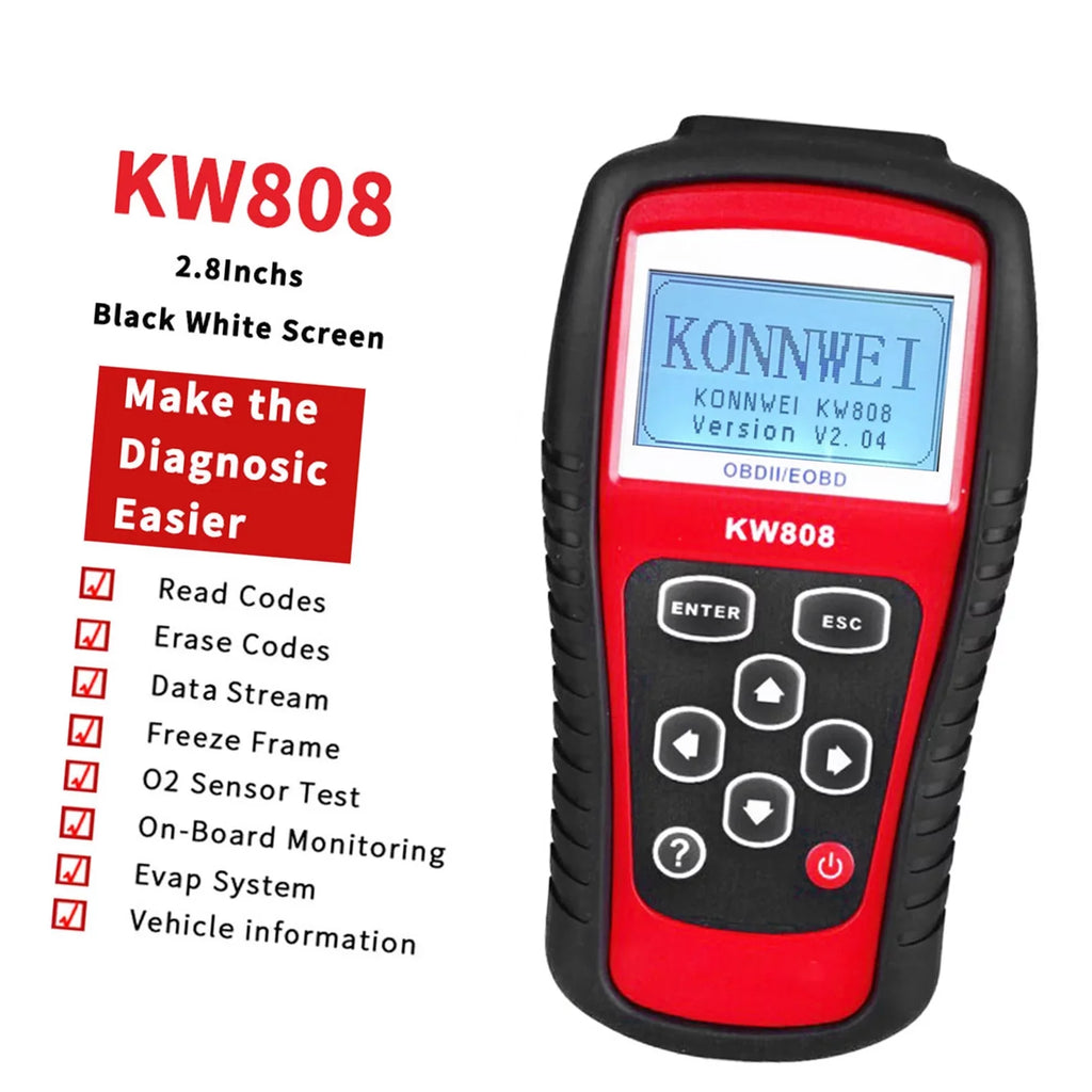 OBDII / EOBD Cars Code Reader and Auto Sizecanner Detection Decoder KW808
