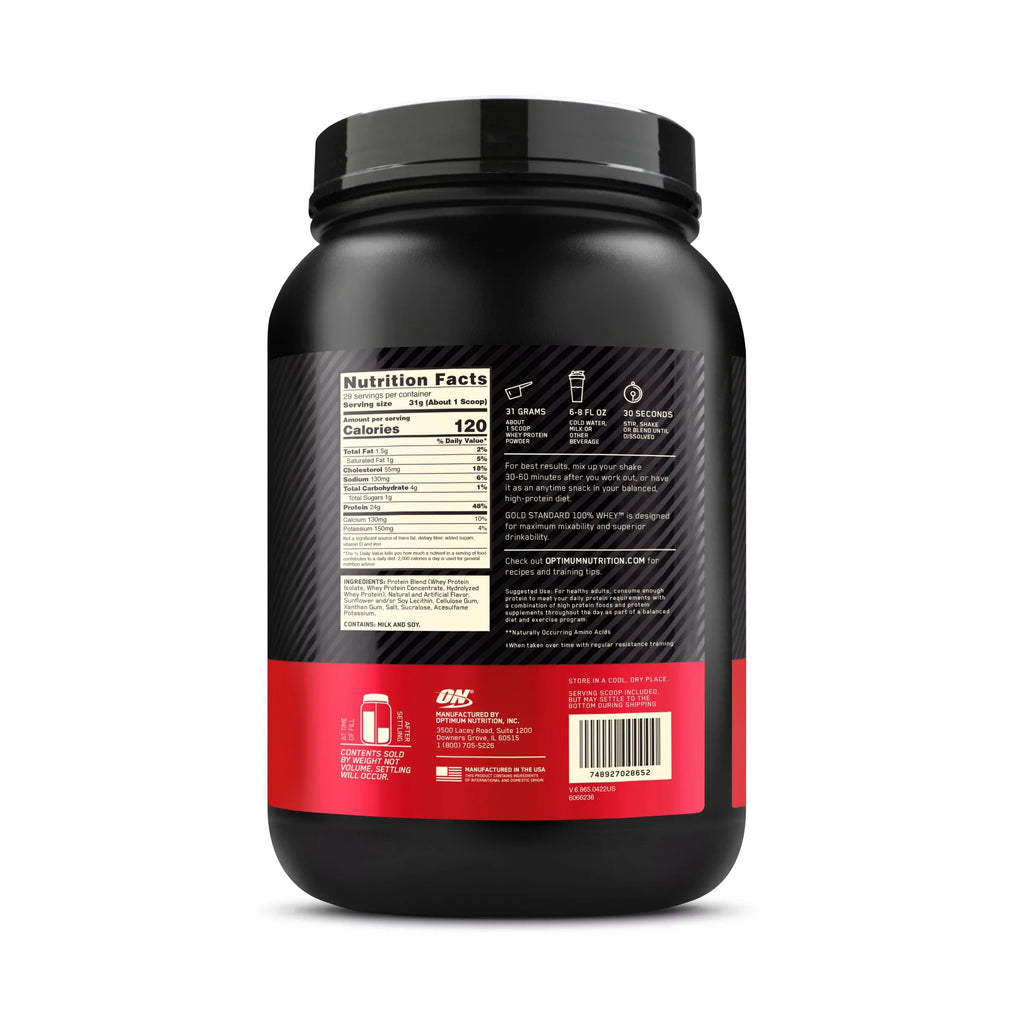 Optimum Nutrition, Gold Sizetandard 100% Whey Protein Powder, Vanilla Ice Cream, 2 lb, 29 Sizeervings