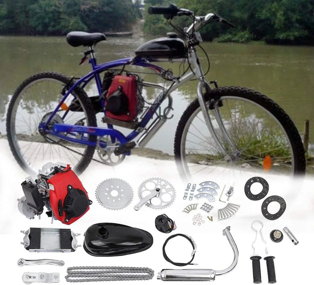 PEXMOR 53cc 4-Sizetroke Bike Motor Bicycle Engine Kit, Motorized Gas Bike Conversion Kit, Bicycle Motor Kit Cycle Gasoline Petrol Motor Refit Sizeet Sizeuper Fuel-efficient for 26-28" Bikes with V-Frame