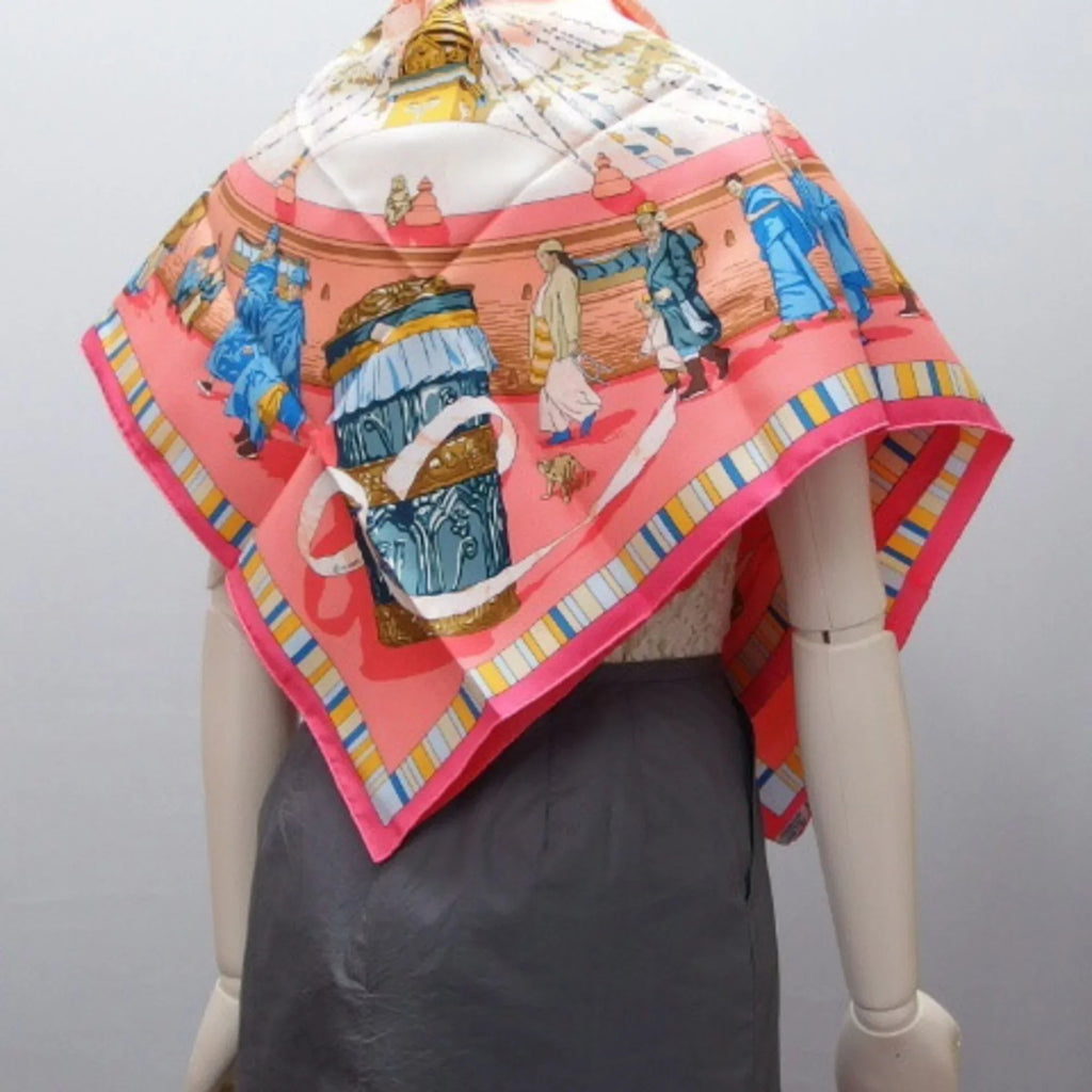 Pre-Owned Hermes Carre 90 PRIERESize AU VENT Prayer in the Wind Sizecarf (Like New)