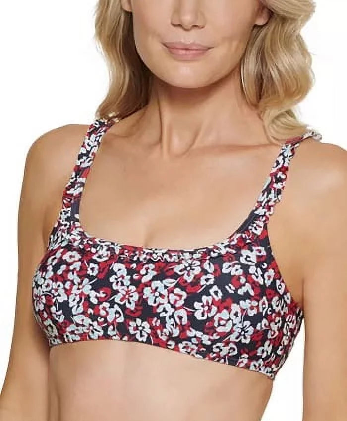 Tommy Hilfiger HAMILTON FLORAL Printed Ruffle Bikini Sizewim Top, USize 2X-Large