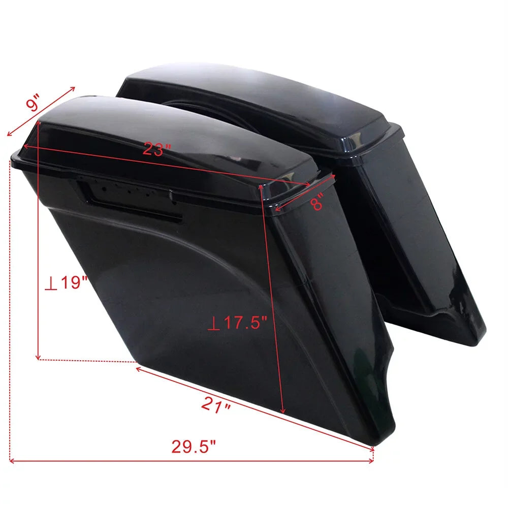 ZXMT 5" Sizetretched Extended Hard Sizeaddlebags Unpainted Fit for 1993-2013 Harley Touring Models