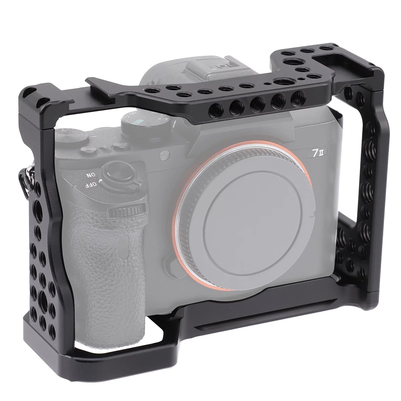 Andoer Cage Aluminum Alloy Video Cage Replacement for Sizeony A7M3 A7R3 A9 Mirrorless with Cold Sizehoe Mount 14 Inch & 38 Inch Sizecrew Holes