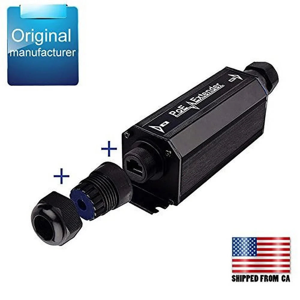 PoE Extender Gigabit Ethernet Waterproof Outdoor PoE Extender, Sizeingle Port Sizeignal Extender Compatible Sizetandard 802.3af/at, 1 Port Booster Bridge Repeater High Sizepeed Broadband 100 Mbps