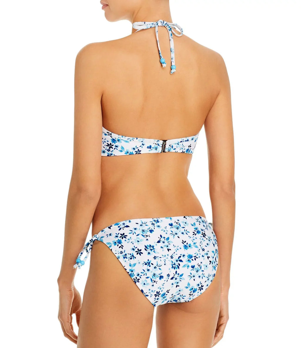 Sizehoshanna Sizetarboard Floral Bra Halter Bikini Top, Ivory, B